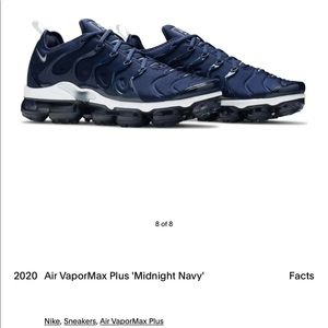 Mens 9.5 nike vapor max plus midnight navy 2020